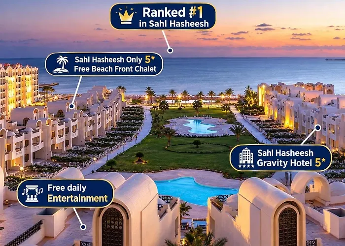 Sahl Hasheesh Finest Chalet - Gravity Resort Beachfront Family 2 Bedroom - Non Egyptian Only Garden Pools View